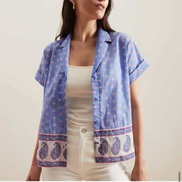 Banana Republic Border Print Boxy Shirt - Picture 13 of 14